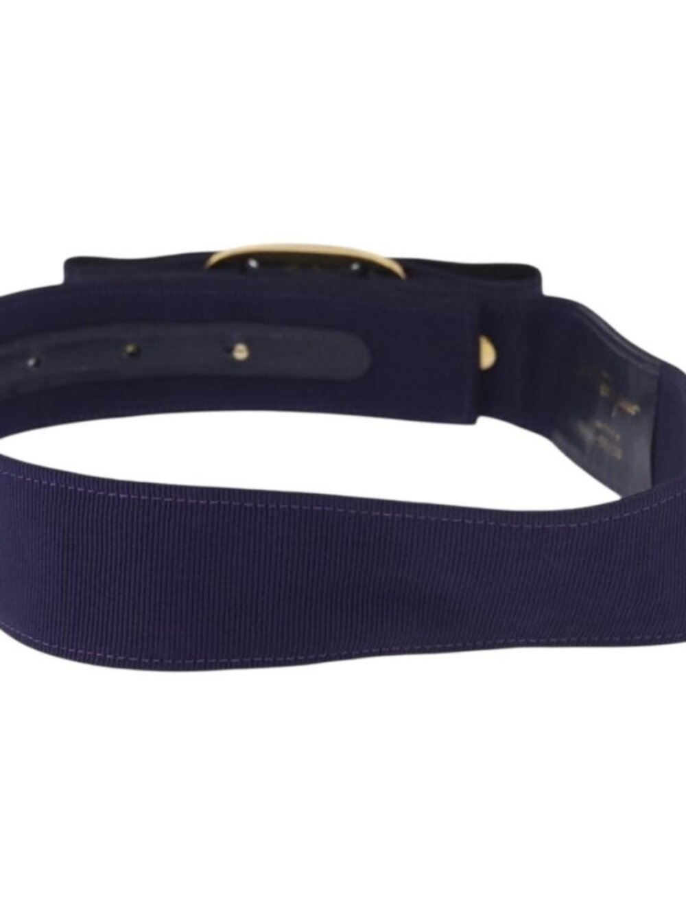 Salvatore Ferragamo Vara Ribbon Belt Canvas 29.5"" Purple Gold Auth BA13266 - Picture 2 of 9